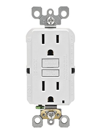 Leviton GFNT1-W Self-test SmartlockPro Slim GFCI Non-Tamper-Resistant Receptacle with LED Indicator, 15-Amp, White