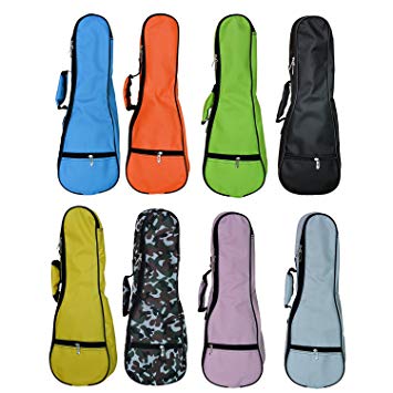 ZEALUX Colourful Adjustable Shoulder Strap 5MM Sponge Fill Ukulele Case Bag & Uke Case (21 in, Gray)