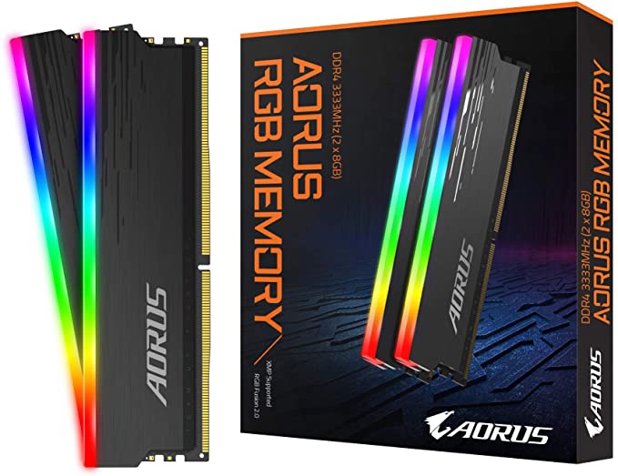 AORUS GP-ARS16G33 (RGB/ 16GB RAM Memory Kit/ 16GB (2x8GB)/ 3333MHz/ Supports AORUS Memory Boost/ RGB Fusion 2.0/ Selected Memory Ics/ 100% Sorted and Tested/ Memory)