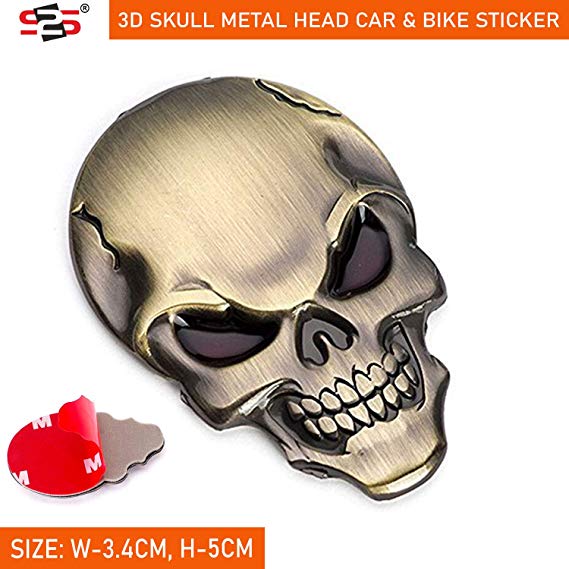 S2S 3D Skull Car Decal Sticker