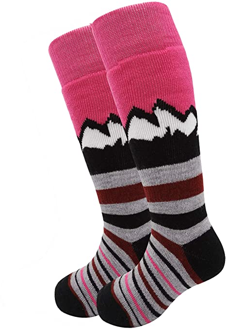 HIGHCAMP Kids Merino Wool Ski Snowboard Socks Boy Girl Toddler Winter Snow Socks- 2 Pairs