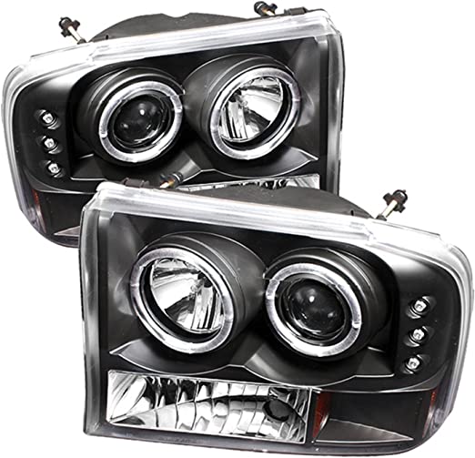 Spyder Auto PRO-YD-FF25099-1P-G2-BK Ford F250/F350 Super Duty/Ford Excursion Black Halogen LED Projector Headlight