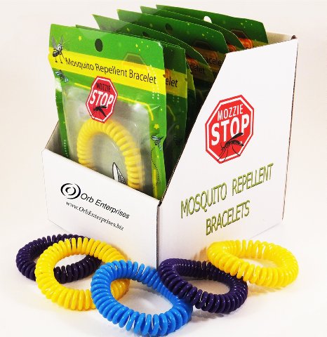 Mosquito Repellent Bracelets - All Natural Citronella - Deet Free - 10 Pack of MozzieStop Resealable Pouches - For Adults and Children - Prevents Insect Bites - Helps Protect Against Zika Virus