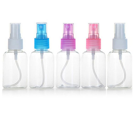 Katara Beauty Transparent Plastic Atomiser - Empty Spray Bottle, 50 ml - Pack of 5 Bottles