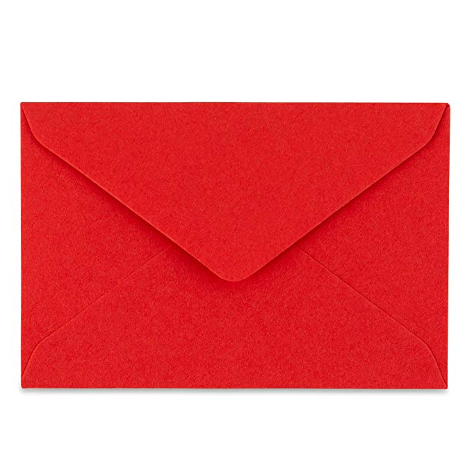 Mini Envelopes Small Assorted Colored Envelopes for Gift Card, Business Card 4"x 2.7" (Red, 60 Pack)