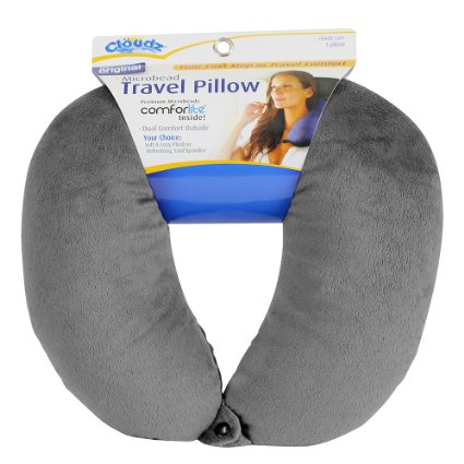 Cloudz Microbead Travel Neck Pillow - Grey
