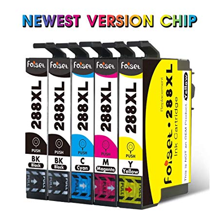 Foiset 5pcs Remanufactured 288 XL 288XL Ink Cartridge Compatible with Expression Home XP-330 XP-340 XP-430 XP-434 XP-440 XP-446 Printer