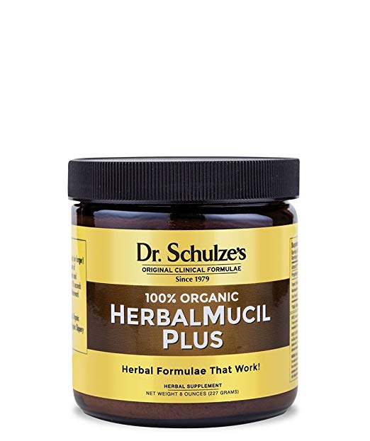 Dr. Schulze’s | HerbalMucil Plus | Natural Constipation Relief | Colon Cleanse Powder | Dietary Supplement | Detoxify Gastrointestinal Tract | Reduces Stomach Irritation & Inflammation | 8 Oz Jar