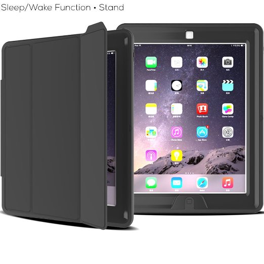 iPad Case Case-cubic Extreme Heavy Duty Full Body Rugged Hybrid Case with Smart Magnetic Sleep  Wake feature PU Leather Cover for iPad 2iPad 3iPad 4