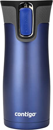 Contigo AUTOSEAL West Loop Stainless Steel Travel Mug with Easy-Clean Lid, 16oz, Deep Blue