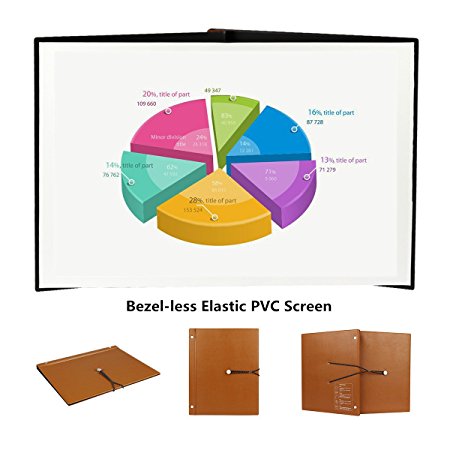 Mileagea Projector Screen Book Screen Business Portable Mini Projection Screen with Elastic PVC Matte