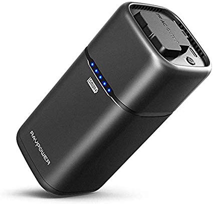 [Upgraded] AC Portable Laptop Charger RAVPower 20100mAh Power Bank 65W(Max) External Battery Pack Travel Charger Compatible for MacBook,Surface Pro,Dell XPS 13, iPhone 11, iPhone XS, Galaxy S9, Note 8