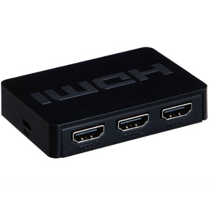 FARSTRIDER High Quality MINI HDMI Switcher   Ampliier 3 in 1 out ( 3x1 ) with IR 1080P 3D 1.4a - HDMI Switch Switcher Hub Box with Built-in IR Wireless Remote Control 3x1 ( 3 in 1 out ) 3 Port Ports USB Powered Support 1080P 3D HDMI 1.4, 1.4a for PS4, HDTV and all the Device with HDMI Interface (Auto Automatic Sensing Switching) - Black