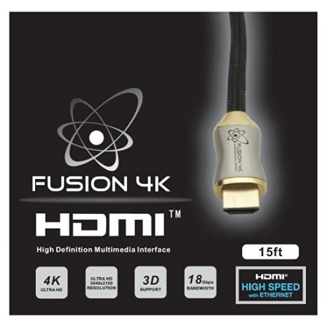 Fusion4K High Speed 4K HDMI 2.0 cable - Professional Series Ultra HD (15 Feet)