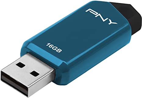 PNY 16GB Retract USB 2.0 Flash Drive - Blue, Model Number: P-FD16GRTCB-GE