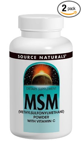 Source Naturals MSM with Vitamin C 1000mg, Nature's Source for Dietary Sulfur 120 Tablets, Pack of 2