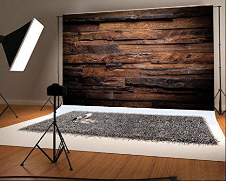 7x5ft Vintage Photography Backdrop Brown Wood Photo Booth Props Birthday Seamless Background for Parties Holiday Backdrop 3926