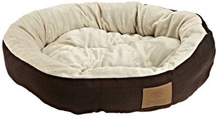 American Kennel Club Casablanca Round Solid Pet Bed, Brown