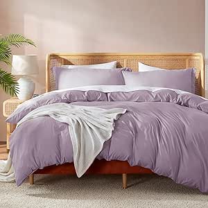 Nestl Twin Duvet Cover Set - Soft Double Brushed Dusty Purple Duvet Cover Twin/Twin XL, 2 Piece, with Button Closure, 1 Duvet Cover 68x90 inches and 1 Pillow Sham