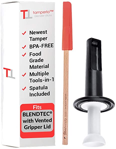 Tamper Blender Accessory For Blendtec - Designed Specifically For Blendtec Blenders For Hassle-Free Blending - Doubles as Taste-Testing Scoop, Self-Standing With Drip Trench To Prevent Messes, 100%