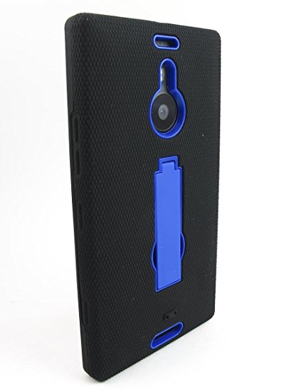 Kaleidio ™ Dual Layer Armor Hybrid Case Cover for Nokia Lumia 1520 (AT&T) - Black/Blue (Package Includes a Overbrawn Prying Tool & Stylux Stylus Combo) - Retail Packaging