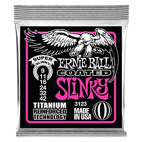 Ernie Ball Coated Electric Titanium RPS Super Slinky Set, .009 - .042