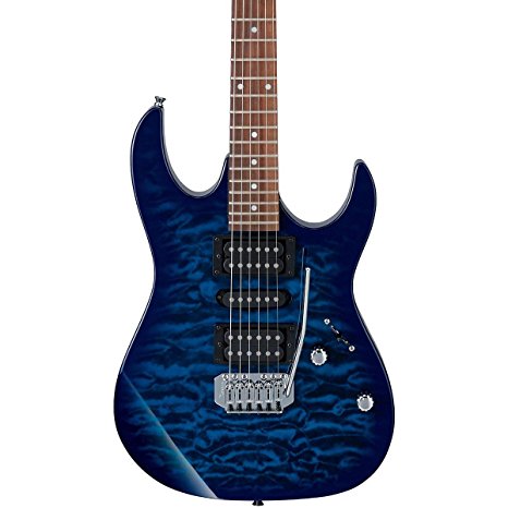 Ibanez GRX70QATBB Electric Guitar - Transparent Blue Burst