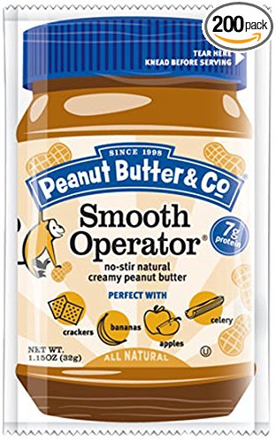 Peanut Butter & Co. Peanut Butter, Non-GMO, Gluten Free, Vegan, Smooth Operator Squeeze Packets, 1.15 Ounce (Pack of 200)