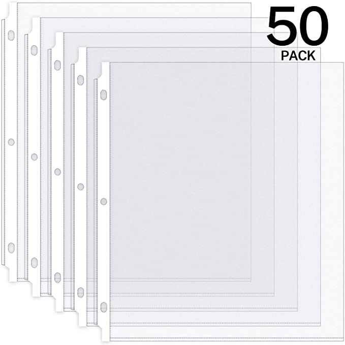 Ktrio Non-Glare Sheet Protector 8.5 x 11 Inches Clear Page Protectors, Plastic Sleeves for Binders, Paper Protector for 3 Ring Binder Acid Free Letter Size Top Loading, 50 Pack