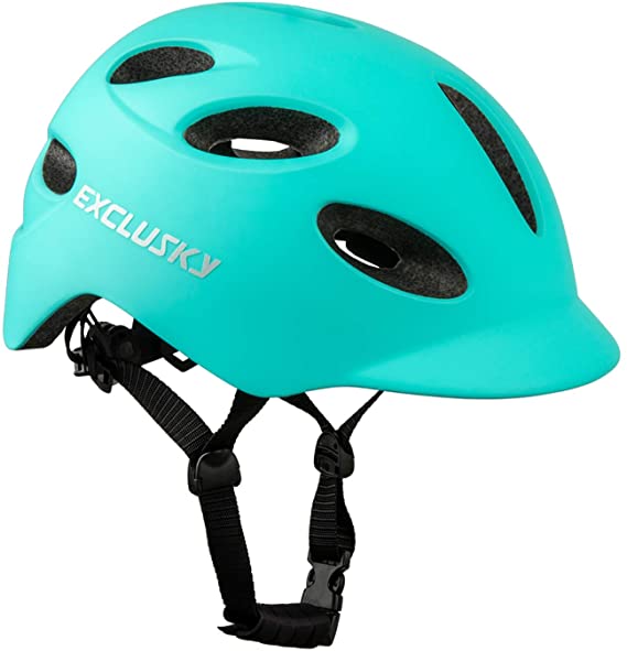 Exclusky Adult Bike Helmet with Rechargeable USB Safety Light for Urban Commuter CPSC Certified