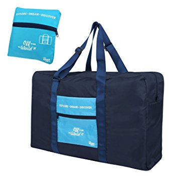 Zodaca Foldable Water Resistant Travel Backpack Duffel Organizer Drawstring Bag