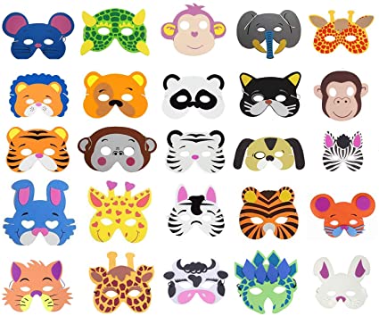 COSORO 25 Kids Eva Foam Animal Masks for Party Bag Fillers,Masquerade,Birthday Party,Christmas,Halloween
