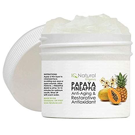 IQ Natural Papaya/Pineapple Mask Anti aging wrinkle reduction 2oz