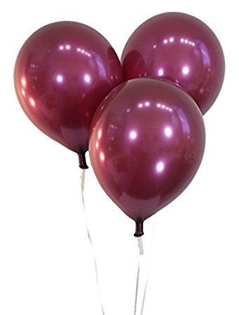 Creative Balloons 12" Latex Balloons - Pack of 100 Pieces - Metallic Burgundy