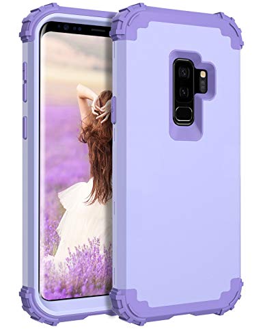 BENTOBEN Case for Samsung Galaxy S9 Plus, 3 in 1 Hybrid Hard PC & Soft Silicone Heavy Duty Rugged Bumper Shockproof Anti Slip Full Protective Phone Cover for Samsung Galaxy S9 plus, Purple