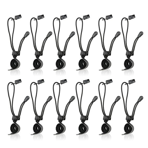 Backdrop Background Muslin String Clips Holder Multifunctional for Photo Video Photography Studio 12 Pack, Black