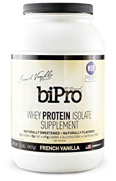 BiPro French Vanilla Whey Protein Isolate, 2lb. (36 Servings) NSF Certified for Sport®