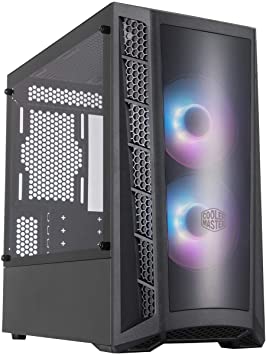 Cooler Master MasterBox MCB-B320L-KGNN-S02 Micro-ATX with Dual ARGB Fans, DarkMirror Front Panel, Mesh Front Intake Vents, and Tempered Glass Side Panel