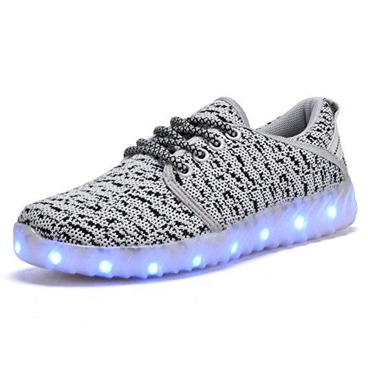 COODO Men Women Kids LED Shoes 7-Color-Lights USB Charging Light up Sneakers