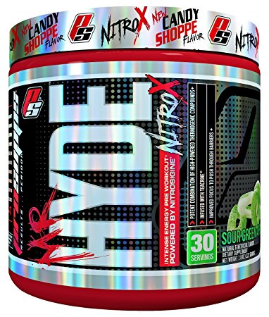 Pro Supps Mr. Hyde NitroX Intense Energy Pre-Workout Powder (Sour Green Apple Flavor), Powered By Nitrosigine, 30 True Servings, Ridiculous Focus, Massive Energy, Insane Muscle Pumps 7.8 oz net weight