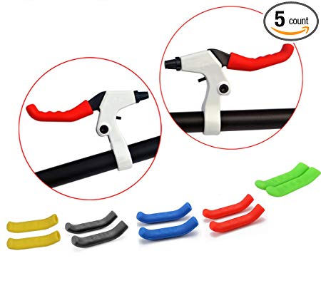 TOPCABIN A Pack of 5 Pairs Anti-slip And Comfortable Brake Handle Silicone Sleeve Mountain Road Bike Dead Fly Universal Type Brake Lever Protection Cover