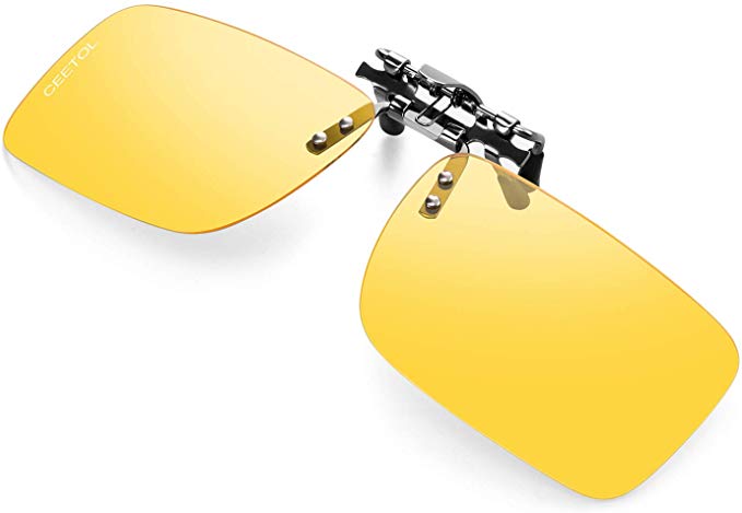 Polarized Clip on Sunglasses,Unisex Flip Up Over Prescription Glasses For Driving Fishing Sport Ultra Light
