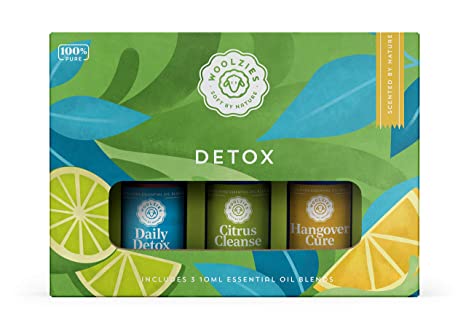 Woolzies 100% Pure Detox Essential Oil Set of 3 | Incl. Daily Detox, Citrus Cleanse, Hangover Cure | Supports Healthy Liver Function, Elimination, Body System Purification & Detoxification
