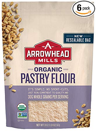 Arrowhead Mills Organic Pastry Flour, 20 oz. Bag (Pack of 6)