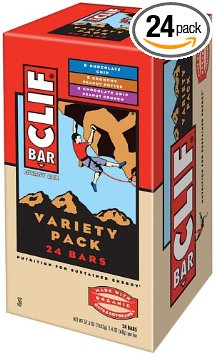 Clif Bar Energy Bar, Variety Pack, Chocolate Chip, Crunchy Peanut Butter, Chocolate Chip Peanut Crunch, 2.4-Ounce Bars, 24 Count
