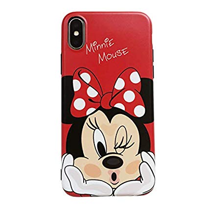 Ultra Slim Soft TPU Red Minnie Mouse Case for iPhone Xs Max 6.5 Inch 2018 Shockproof Smooth Polka Dots Walt Disney Cartoon Cute Chic Lovely High Fashion Stylish Cool Girls Women Teens Kids Daughter