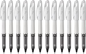 Pentel EnerGel Tradio Pearl Gel Ink Pen, (0.7mm), Medium Point Capped, Black Ink, Box of 12 (BL117W-A)