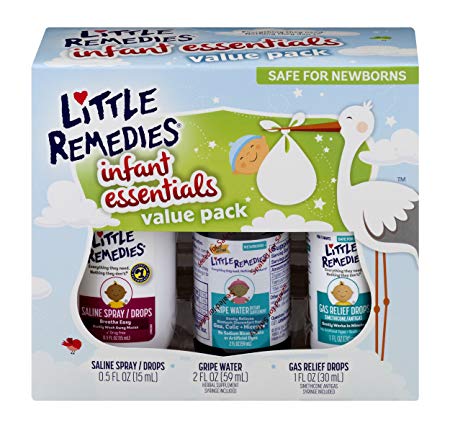 Little Remedies Infant Essentials Kit, Saline Spray/ Drops, Gripe Water & Gas Relief Drops