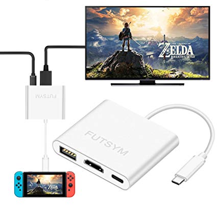 Nintendo Switch Hub HDMI Adapter 4K, FUTSYM Type-C USB C to HDMI Hub for Nintendo Switch Dock Portable Accessories Converter Cable to TV Travel Docking Station Samsung DEX Galaxy Note 8 S8 S9 Plus