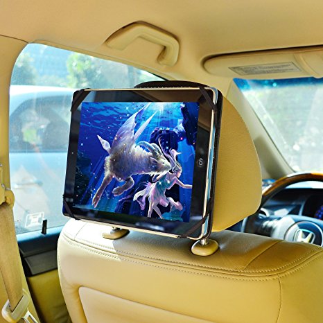 TFY 9-Inch to 10.1-Inch Tablet PC Car Headrest Mount, Fast-Attach Fast-Release Edition, for iPad Pro 9.7" and other 9 - 10.1 inch Tablet PCs, Black